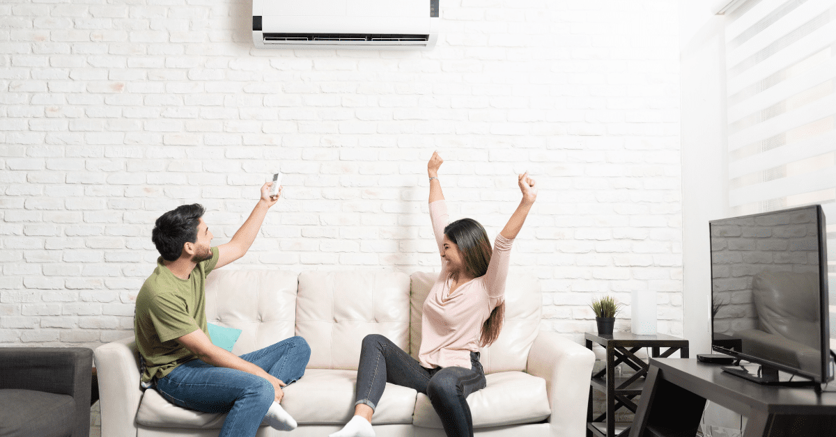 couple enjoying their mini split ac