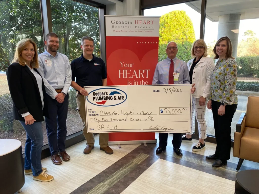 Cooper’s Plumbing and Air Contributes $55,000 to Memorial Hospital and Manor through Georgia HEART Program